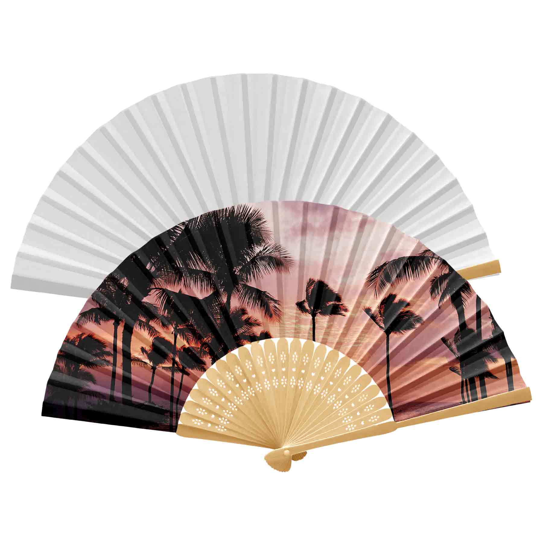 Handheld Foldable Full Color Bamboo Paper Fan 22
