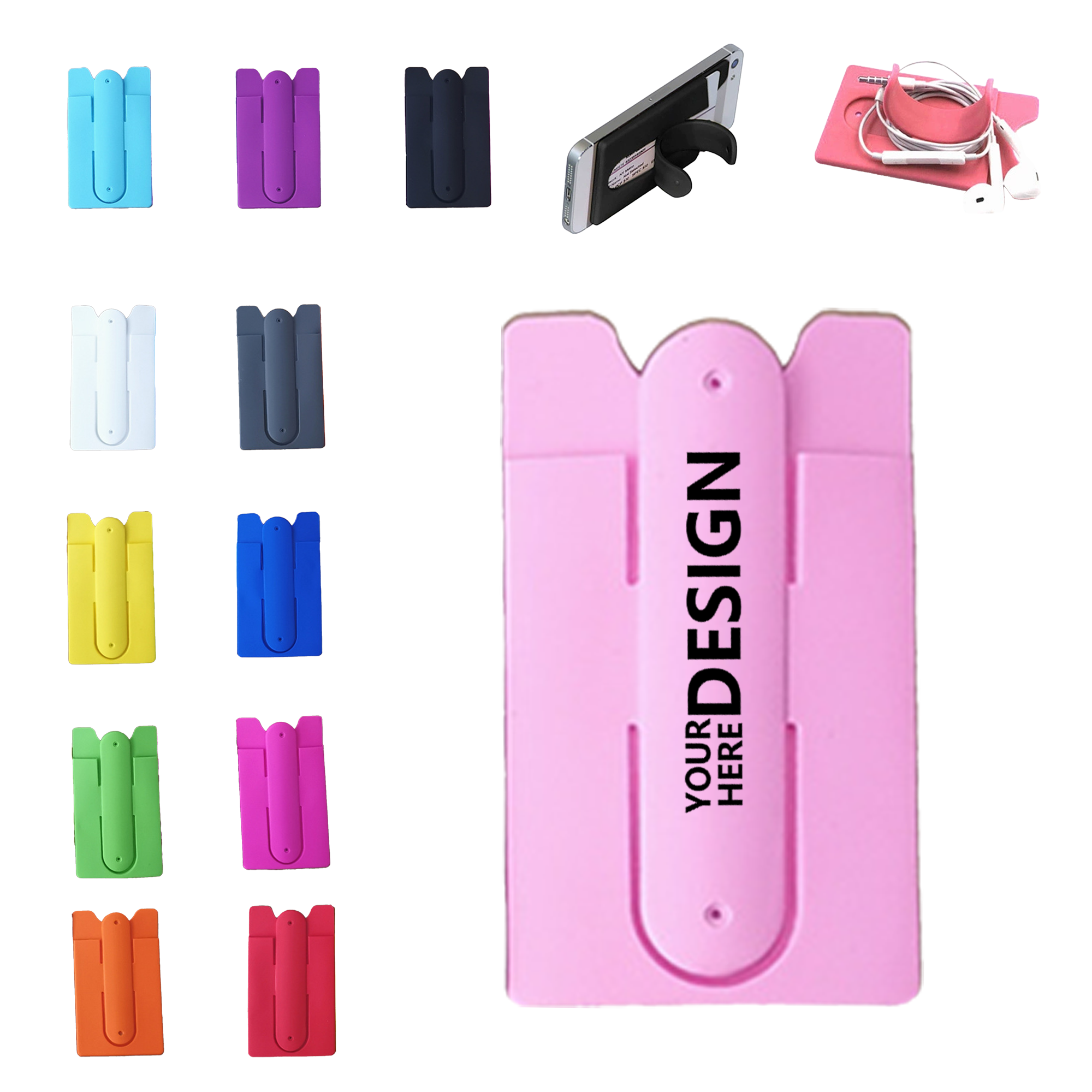 Silicone U-Shaped Phone Card Holder Stand 1