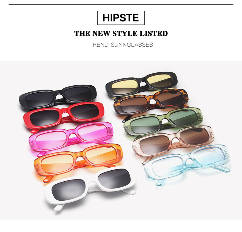 Rectangle Retro Fashion Sunglasses for Women Men 14