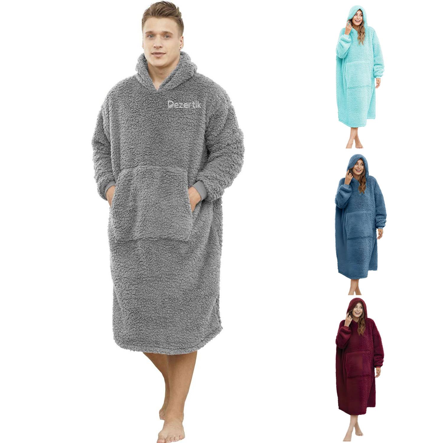 Winter Double-Sided Cotton Flannel Brown Warm Home Pajamas