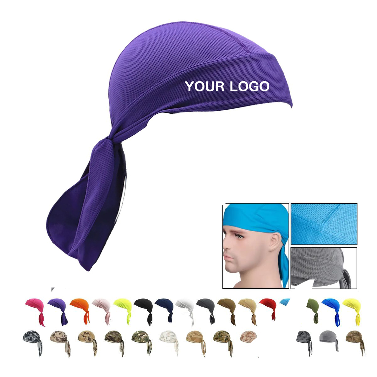 Adjustable Waves Headwrap Cap for Sports 29