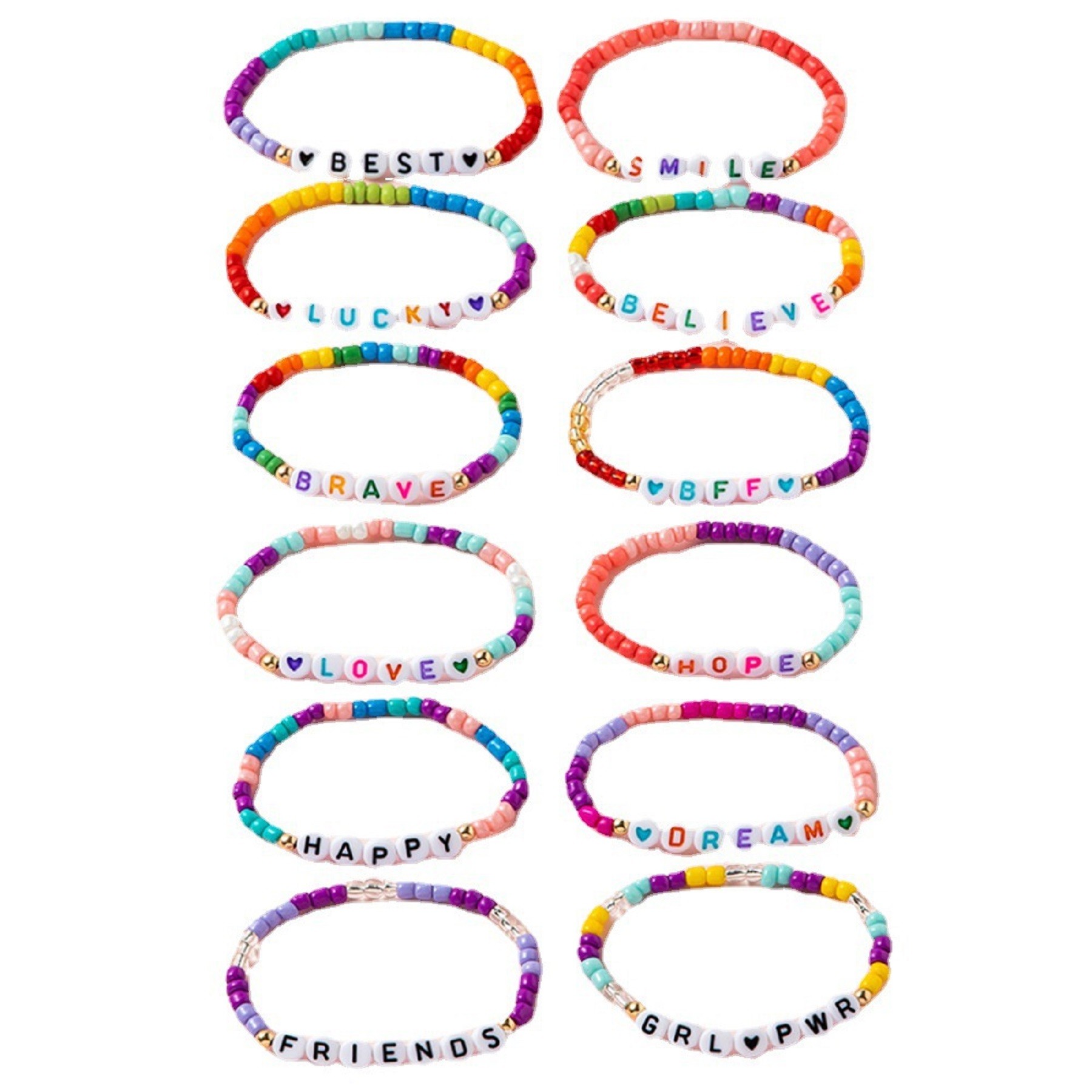 Bohemian Stackable Elastic Beaded Bracelets Handmade Multilayer Jewelry Girls 5