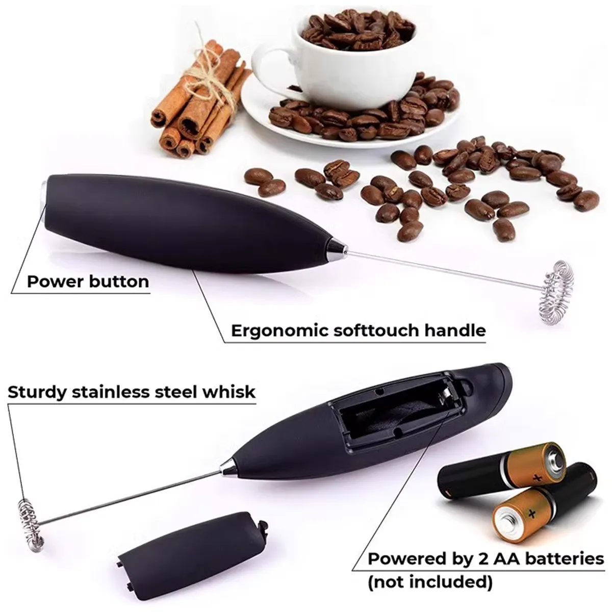 Powerful Milk Frother Handheld Foam Maker for Drink Mixer 4