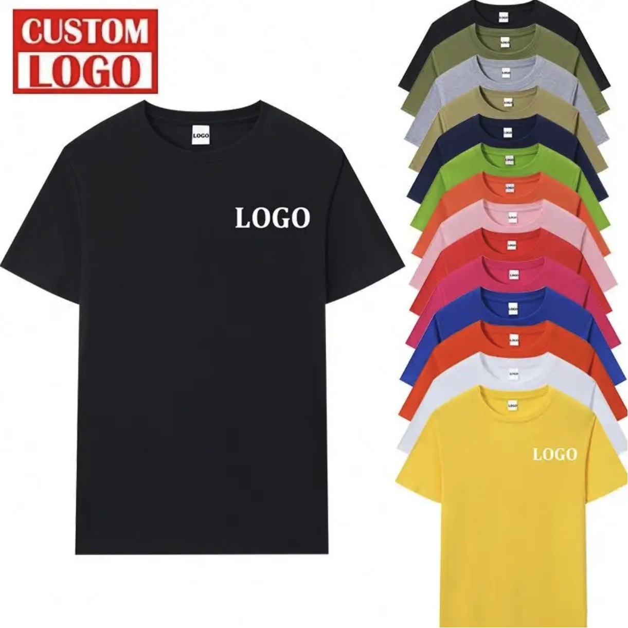 Young 180g pure cotton combed T-shirts Stock 1