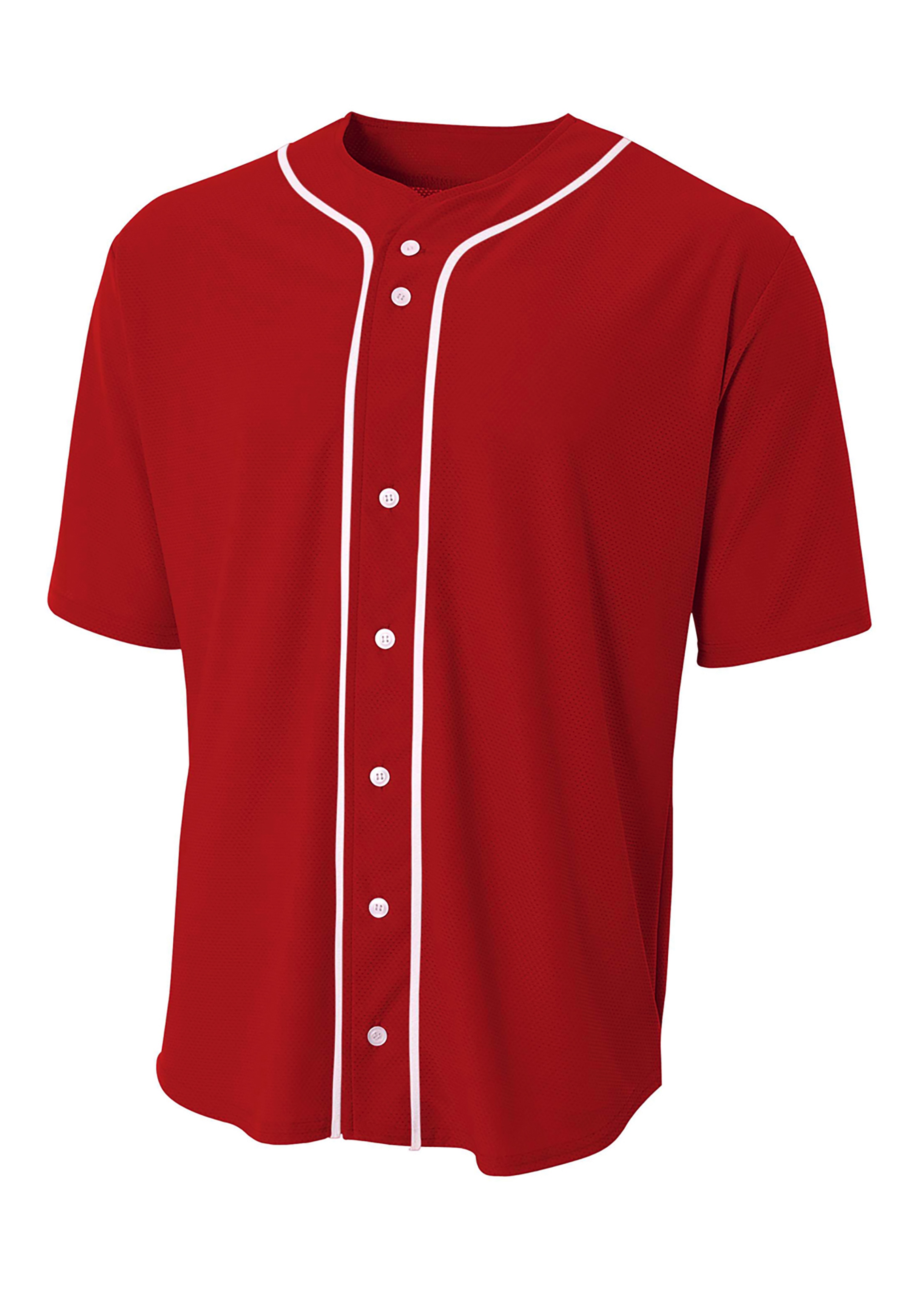 A4 Short Sleeve Full Button Baseball Jersey 3