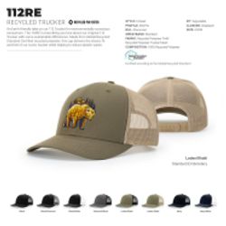 Richardson 112RE Recycled Trucker Hat w/Leatherette Adhesive Patches or Embroidery 11