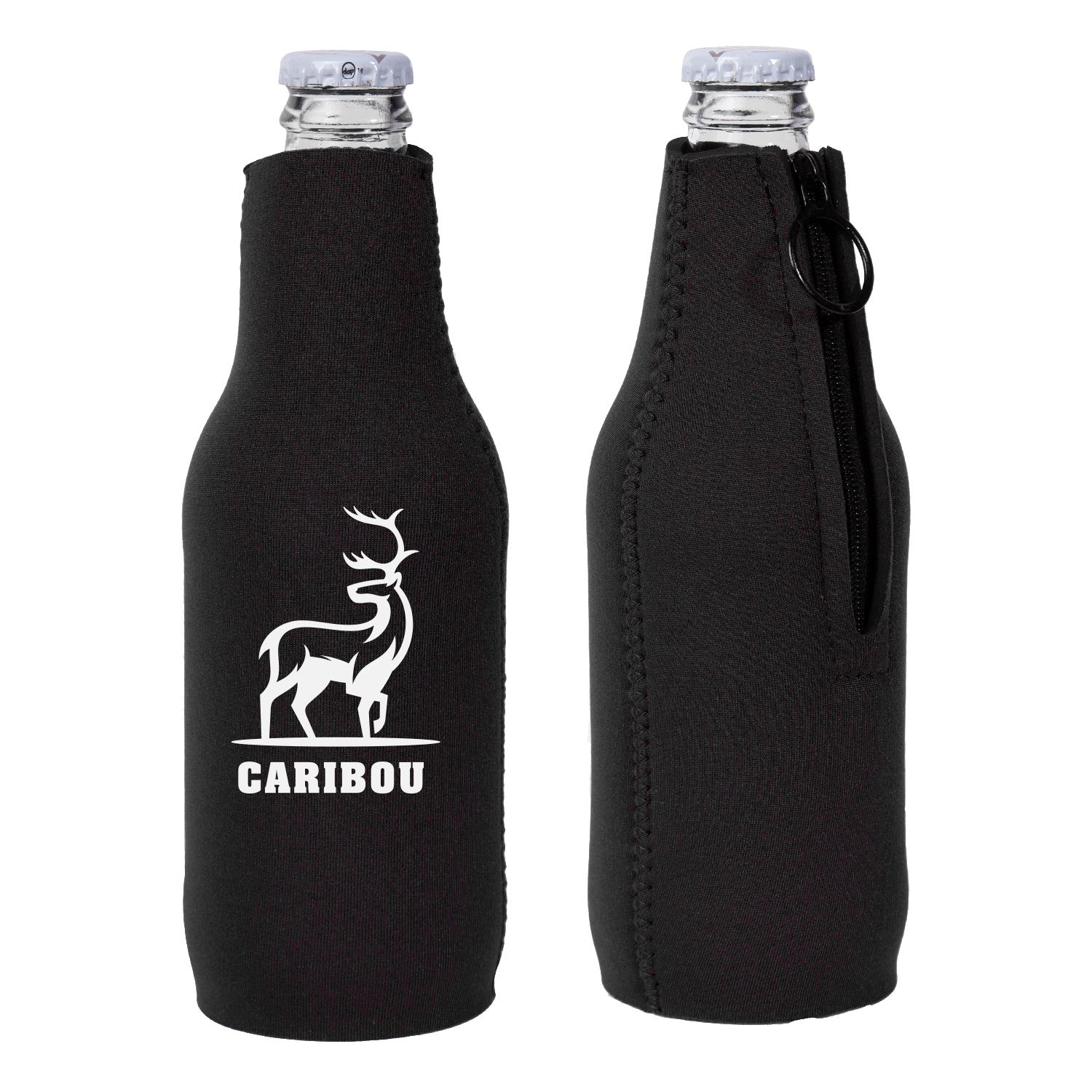 Neoprene Zipper Beer Bottle Cooler (1 Color Imprint) 8