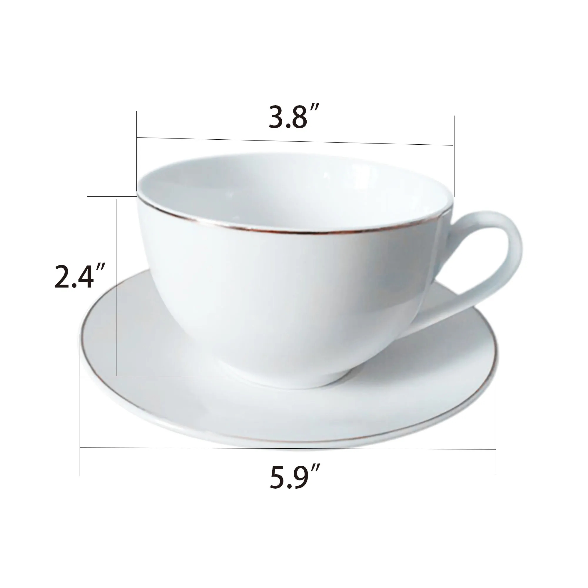 7.5 Oz. Porcelain Phnom Penh Coffee Mugs with Saucer 2