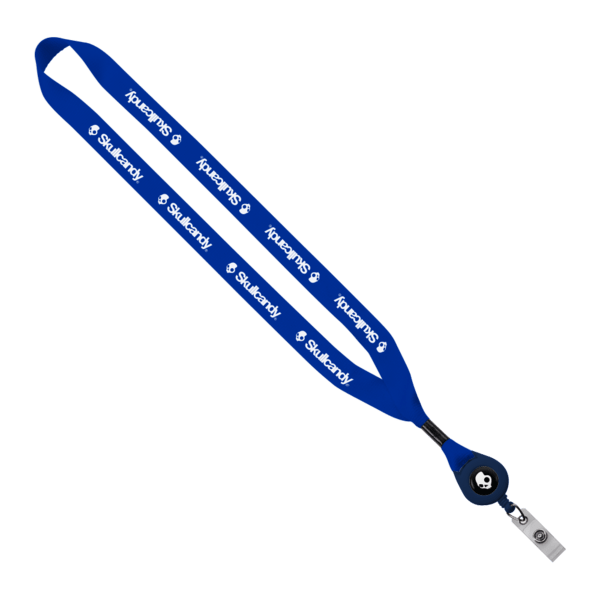 3/4" Polyester Lanyard with Metal Crimp & Retractable Badge Reel 27