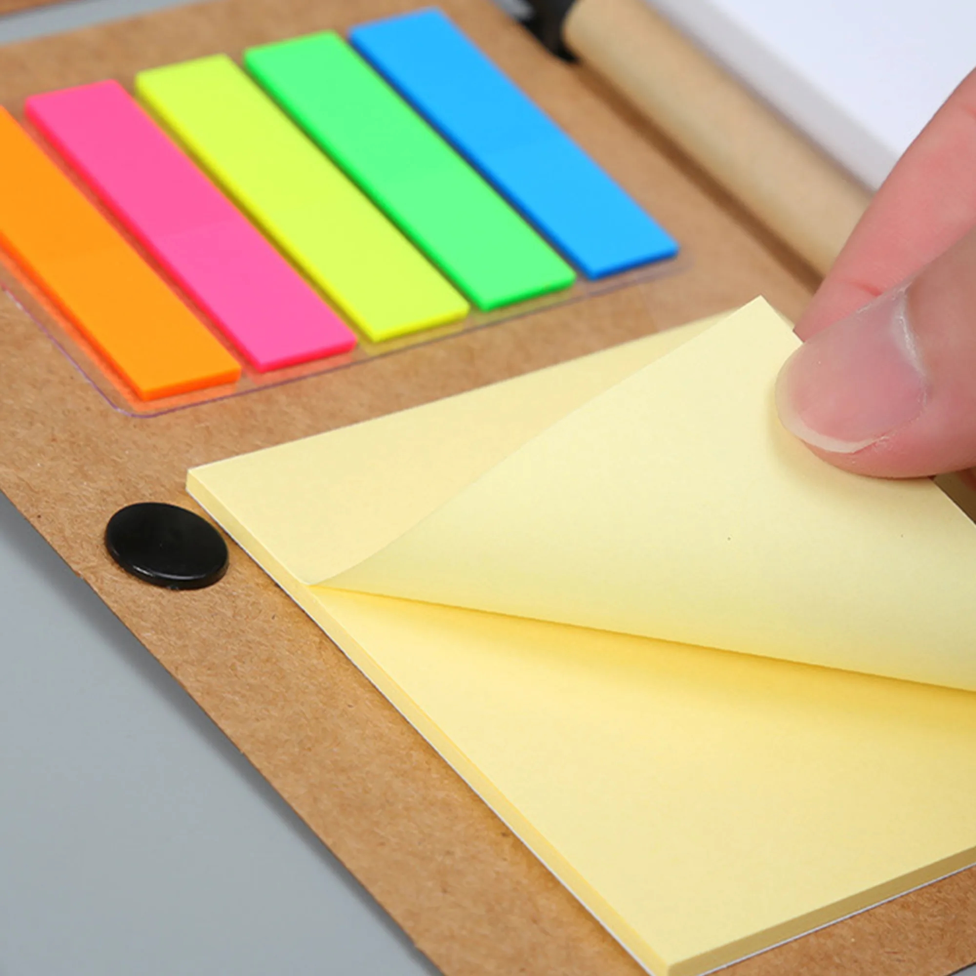 Eco Button-up Notebook With Sticky Notes and Pen MOQ 100PCS 1