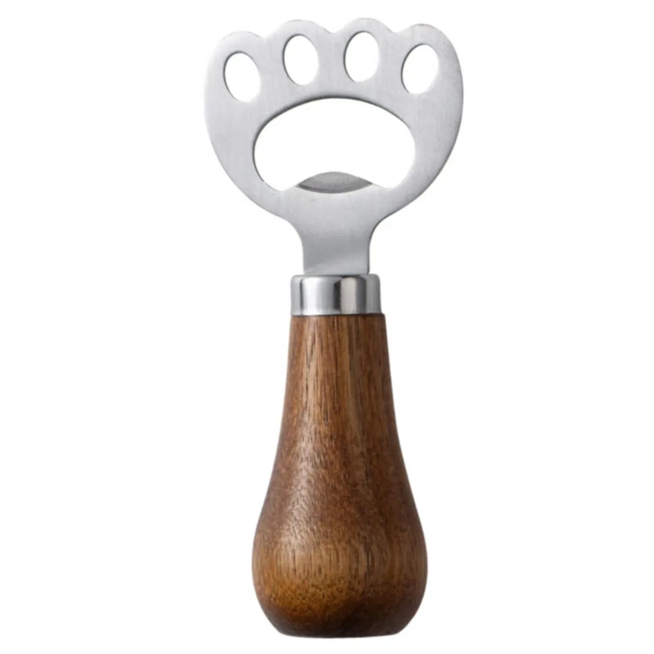 Wooden Handle Cat Paw Stainless Steel Bottle Opener 4