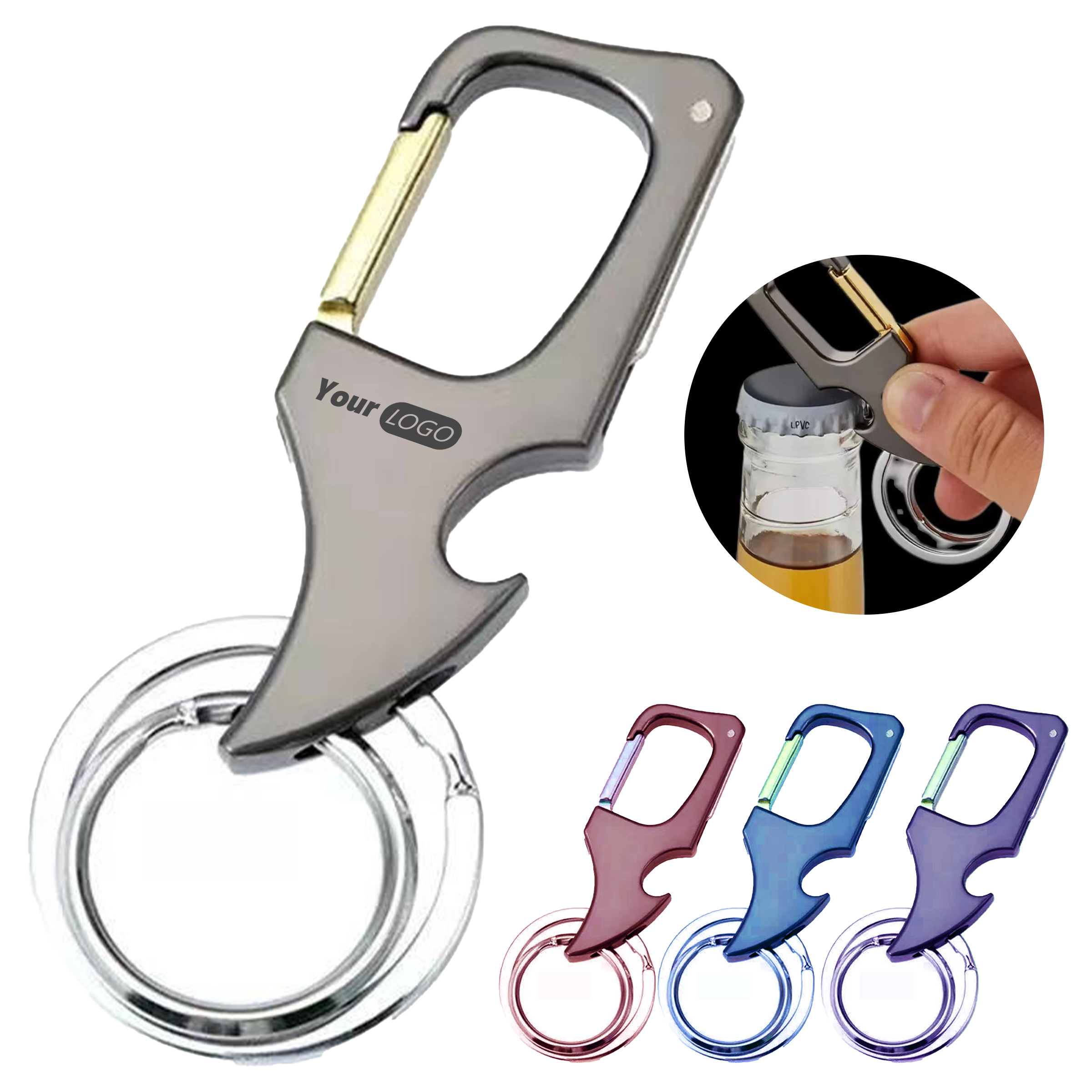 Stainless Steel Durable Keychain Bottle Opener With Folding Knife For Everyday Use 2