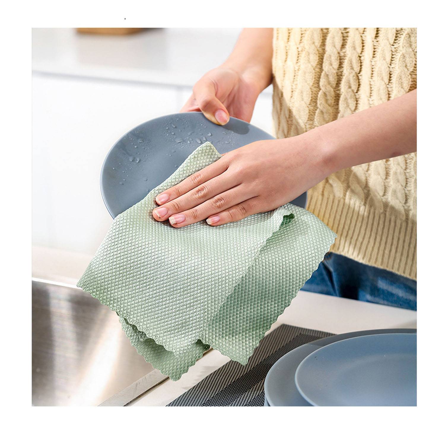 Fish Scale Pattern Absorbent Cloth 6