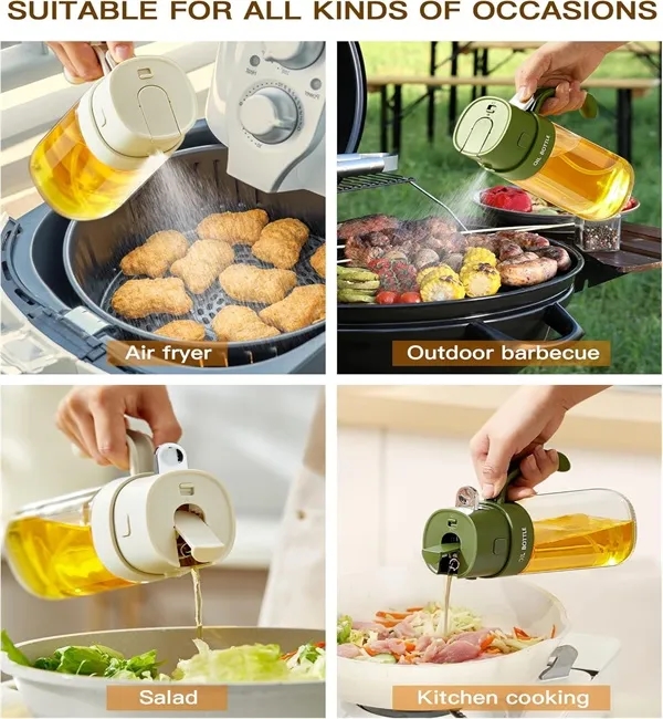 550ml Glass Auto Flip Cap Olive Oil Dispenser Bottle 6
