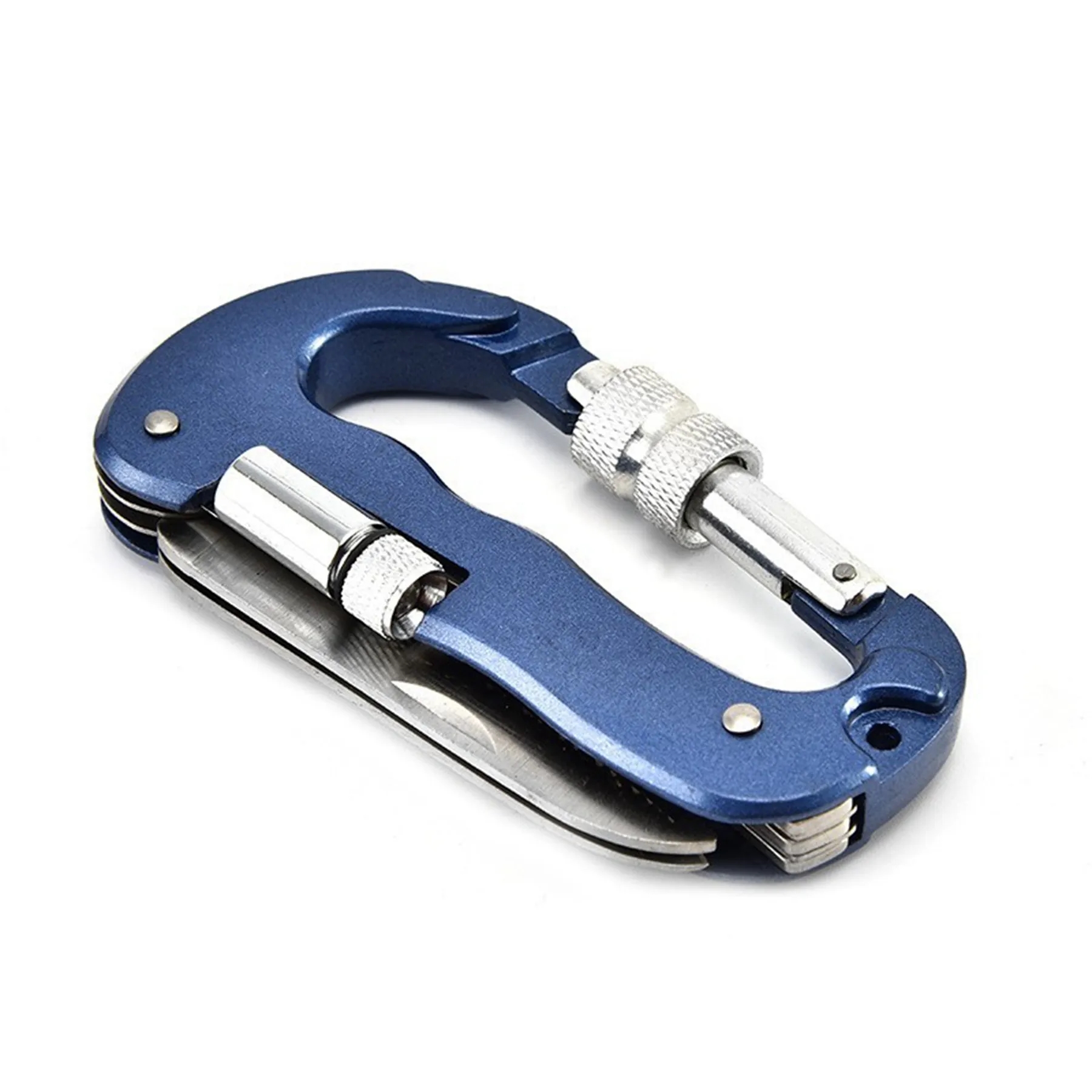 D Type Multi-function Carabiner Knife with Led Light 2