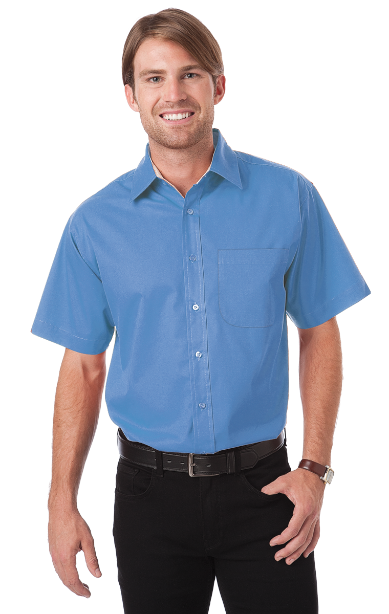 Men's Short-Sleeve Fine Line Twill Shirt 55