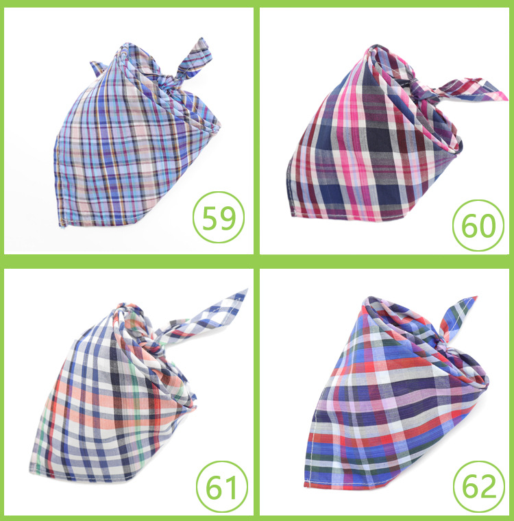 Dog Bandana Plaid Reversible Triangle Bibs Scarf 5