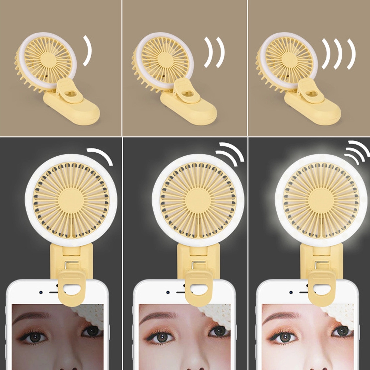Mini Light Phone Clip Fan 2