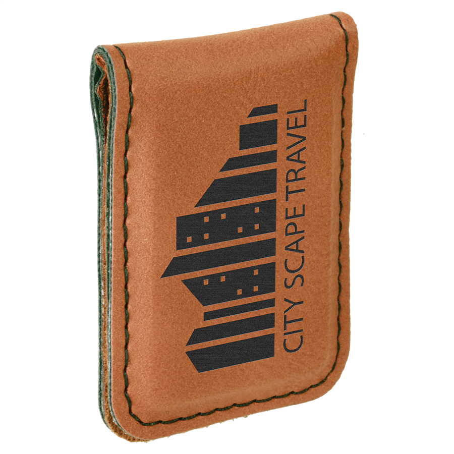 1 3/4" x 2 1/2" Rawhide Leatherette Money Clip 1