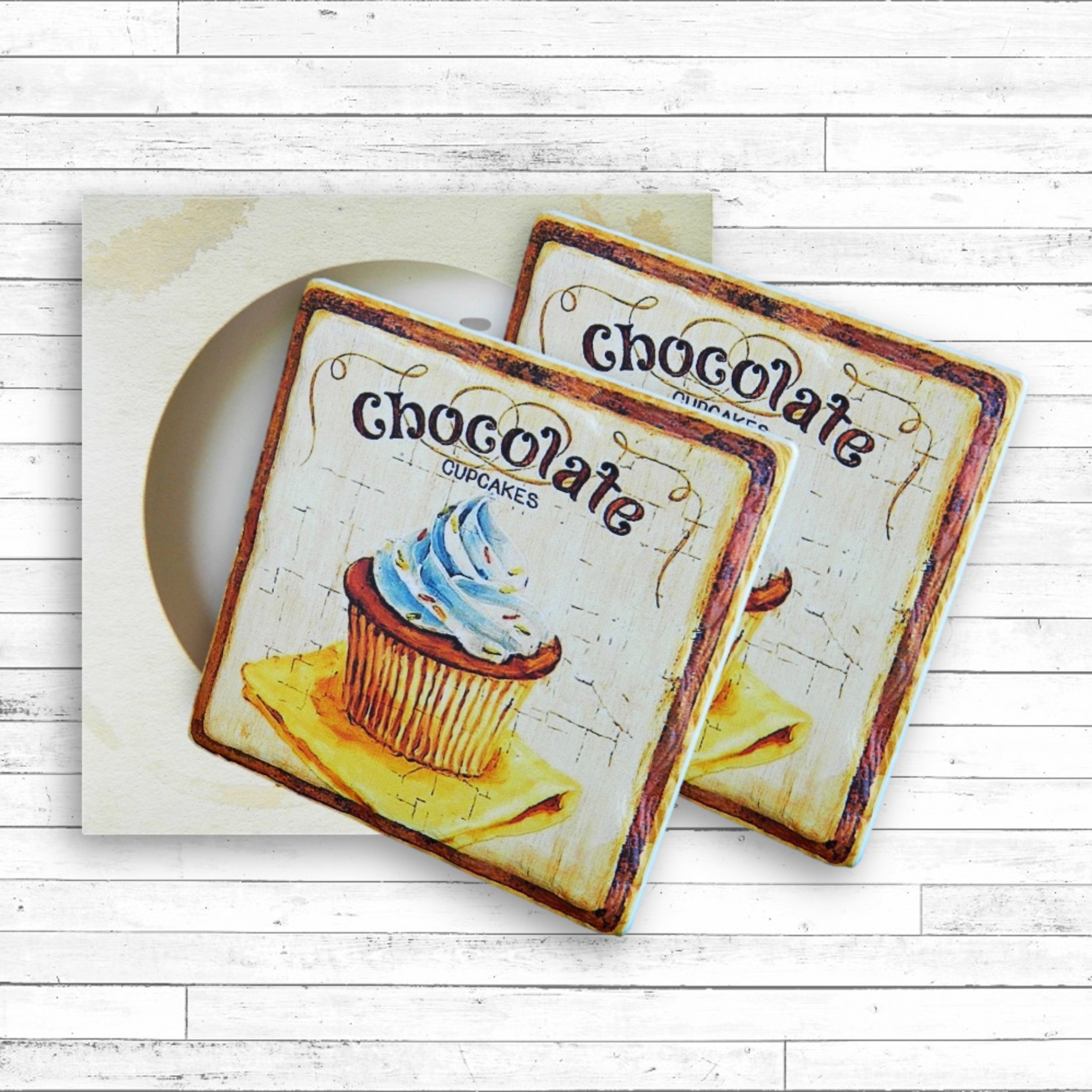 Two Square Layered Edge Coaster Box Set 7