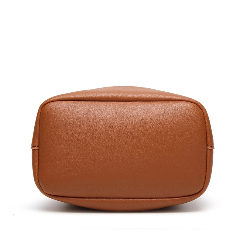 Leather tote bucket bag for women, custom tote bag with logo imprint 12
