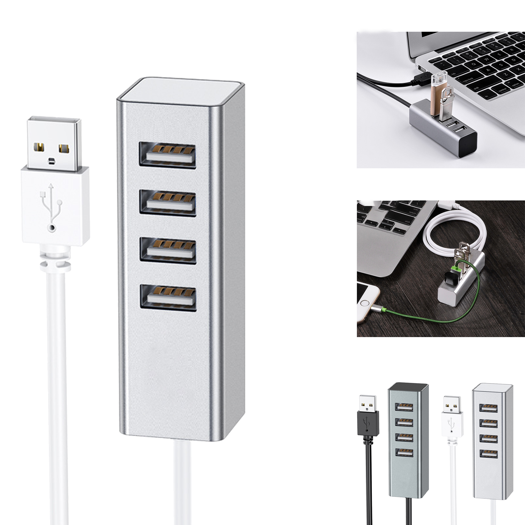 4 Port USB Hub 2.0 for Computer 2