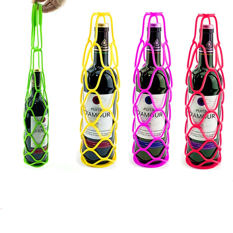 Convertible Silicone Bottle Carrier Mesh Basket Tote Bags 9