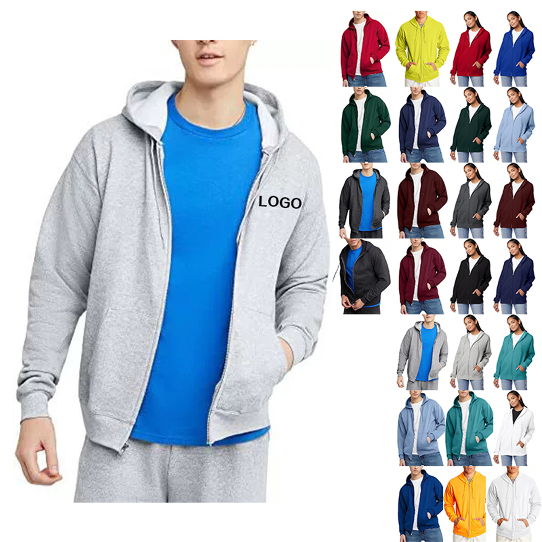 Zip Hooded Sweatshirt for Men 19