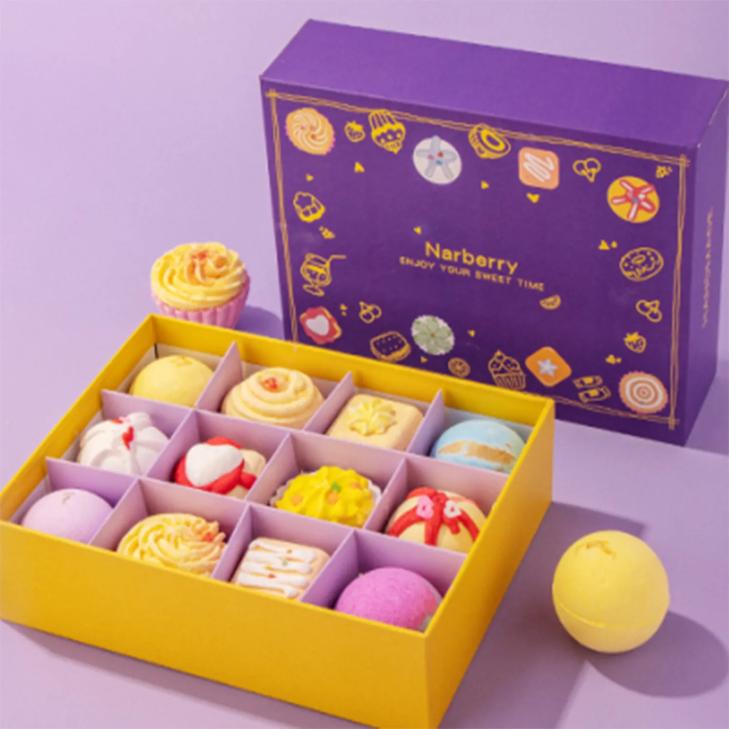 Individually Packaged/Gift Box Cake Bath Salt Balls 8