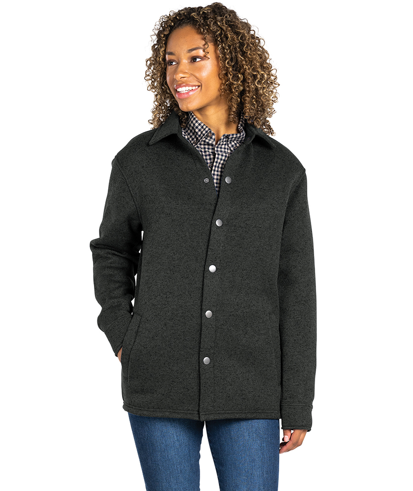Heathered Fleece Snap Shacket