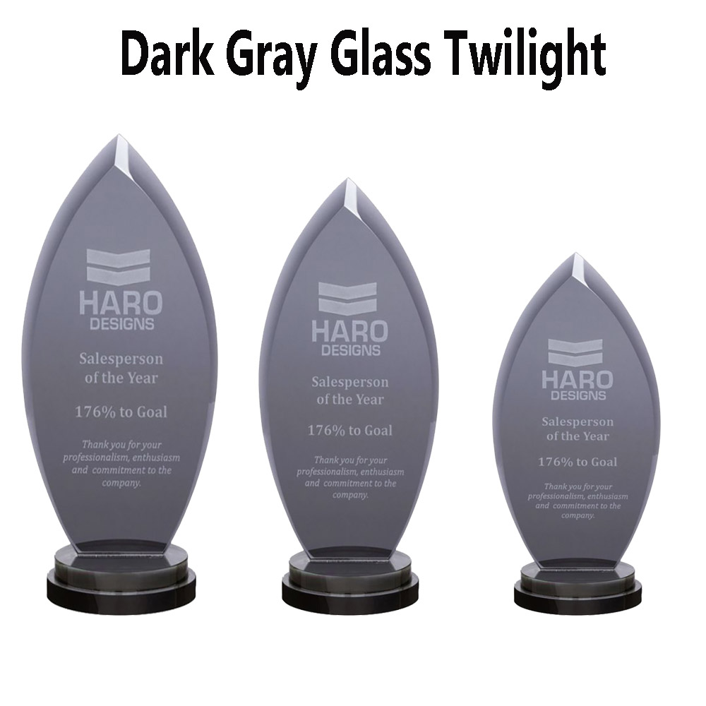 dark Grey glass twilight award. 2