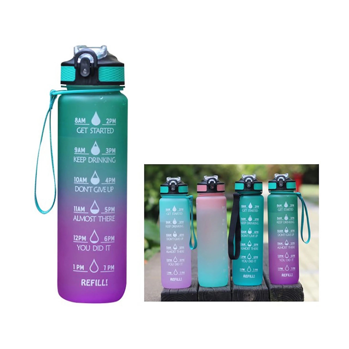Motivational Water Mugs with Time Marker 3
