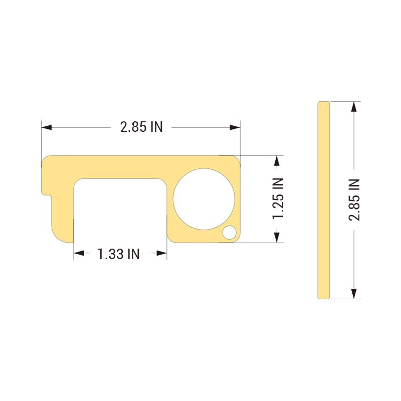 Non-Contact Brass Door Opener Keyring 1
