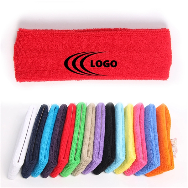 Elastic Sports Sweatband with Direct Embroidery 1