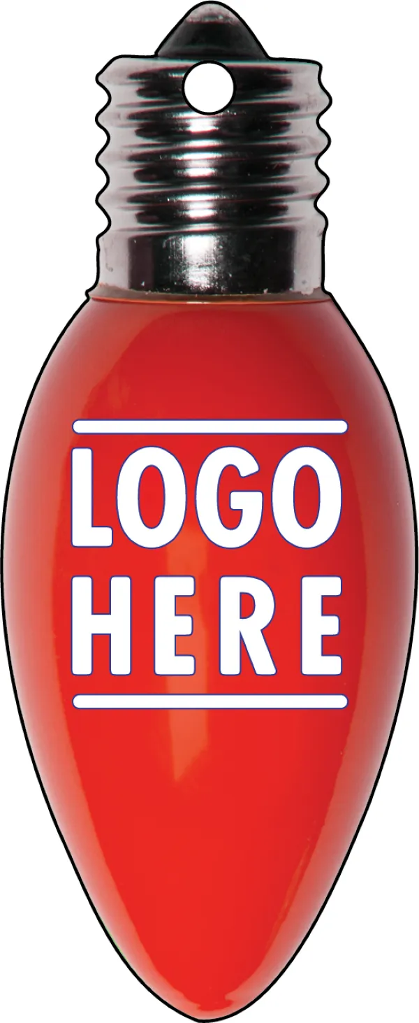 1/4" Recycled Wood Ornaments-LightBulb 1 - Red