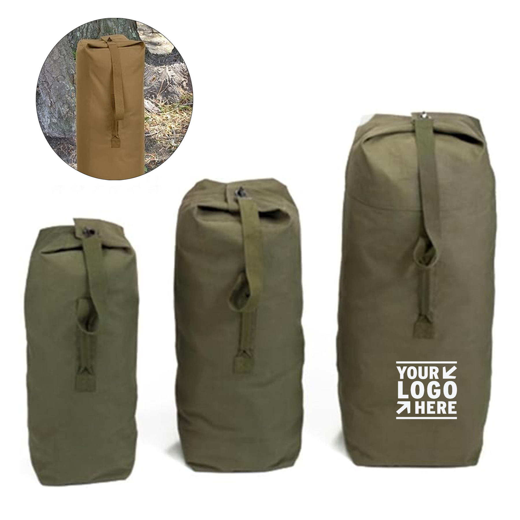 Travel Top Load Canvas Duffle Military Style Gear Bag