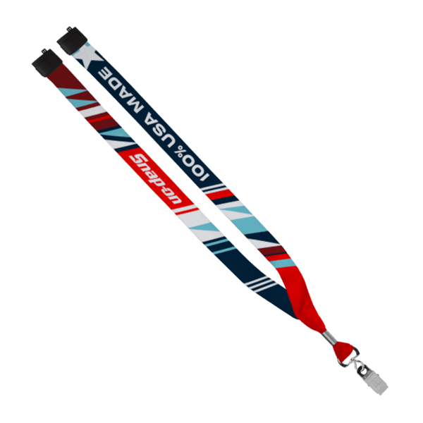 USA Made 0.75" Dye-Sublimated Lanyard with Zinc Crimp & Zinc Split-Ring 8