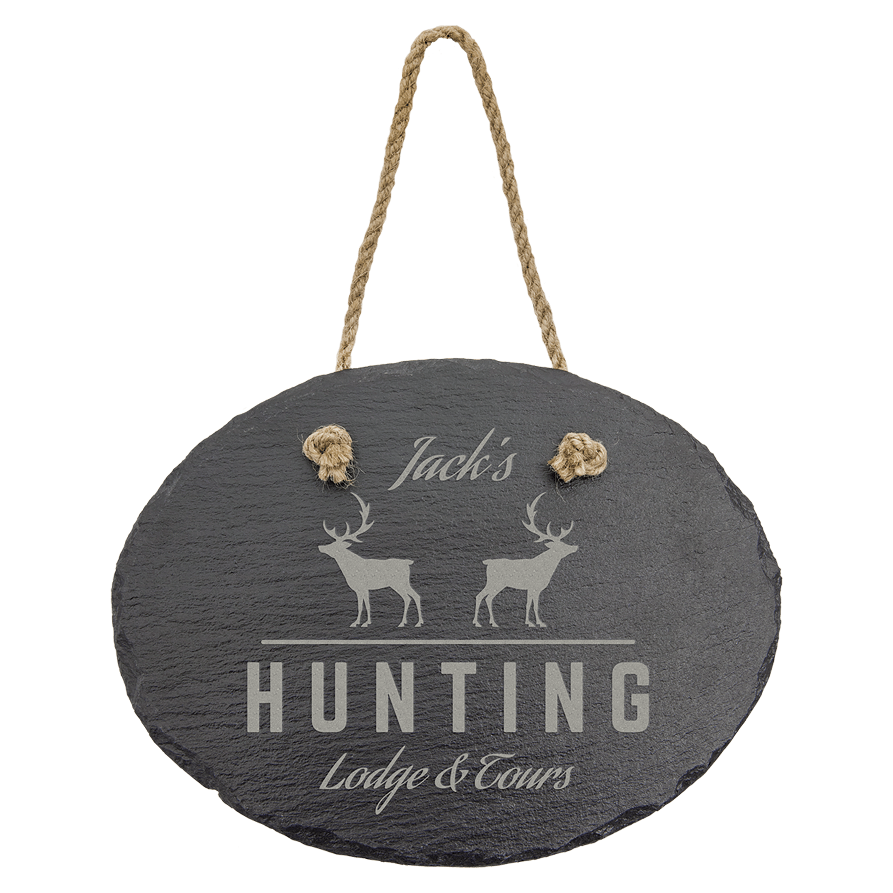 7" X 6" Oval Slate Decor with Hanger String 3