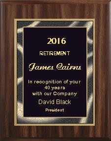 8" x 10" Walnut Finish Plaque with a Black Artist Plate 2