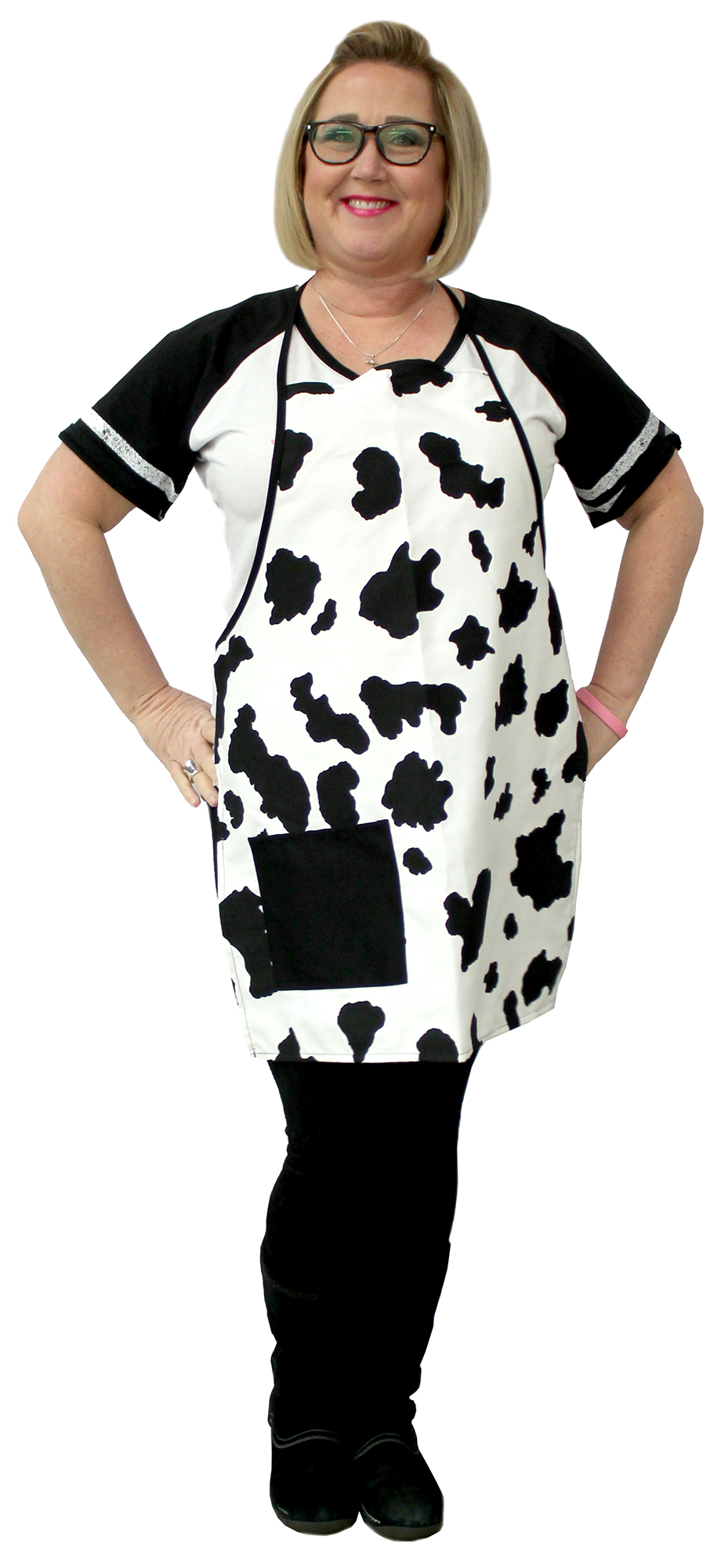 Single Pocket Cow print Apron 3