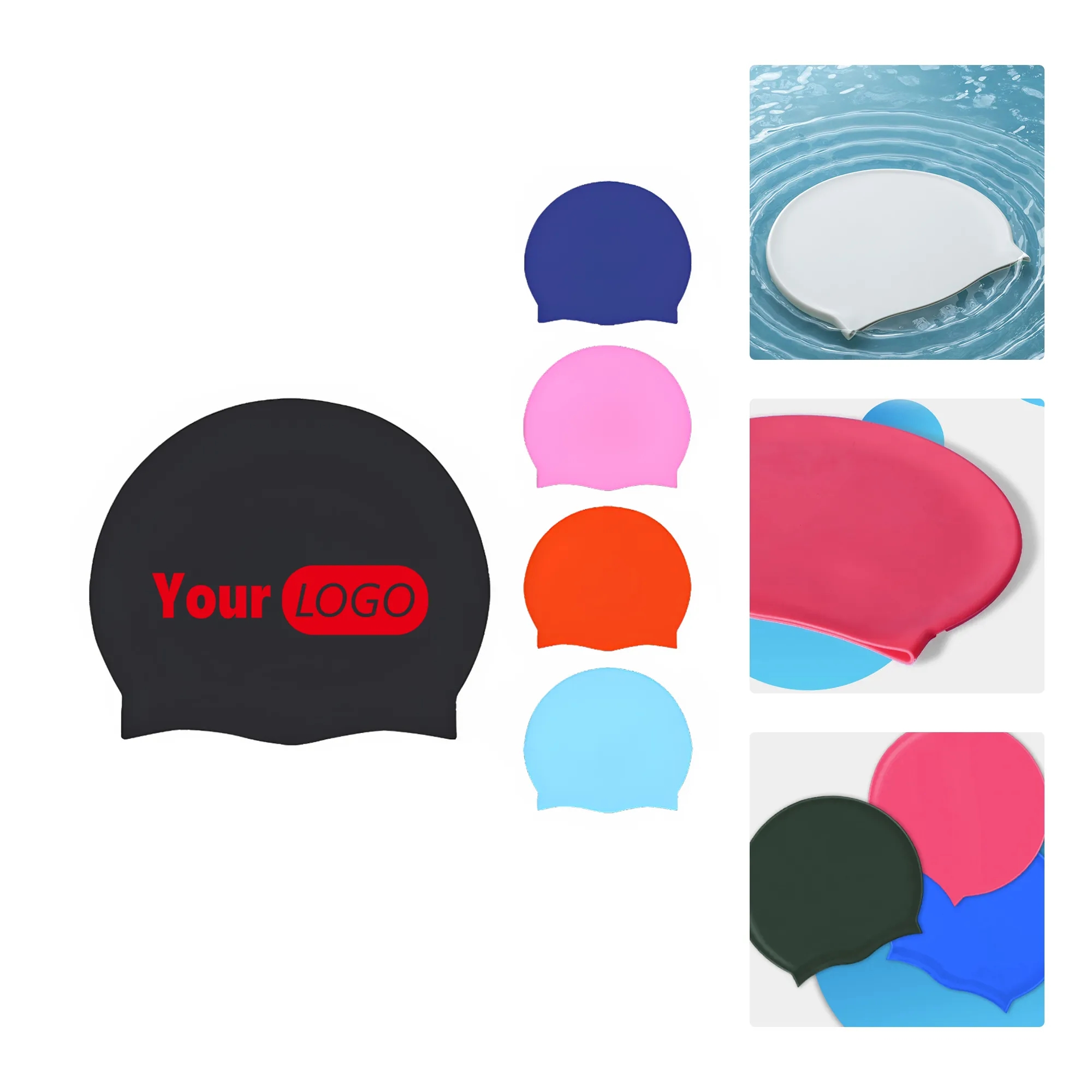 MOQ50 Silicone Swimming Cap 2
