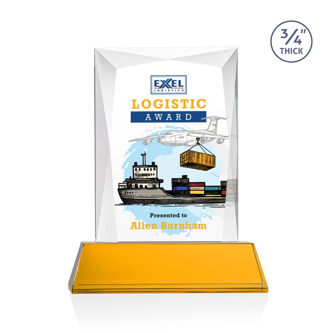 Messina VividPrint™ Award on Newhaven Base - Amber 6
