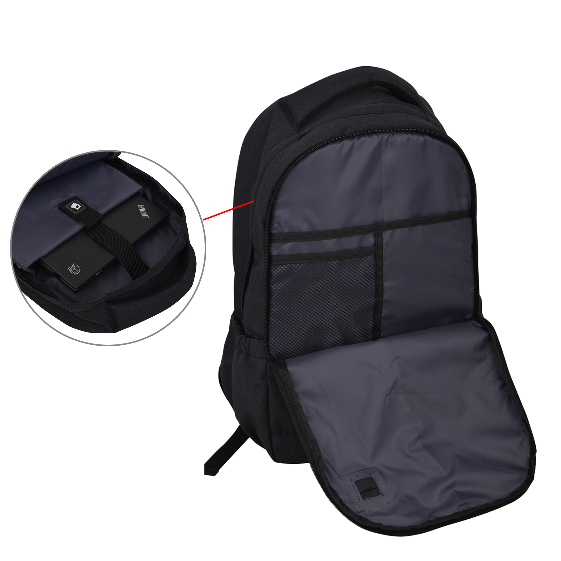 600D Polyester Lightweight Premium 17" Laptop Backpack 5