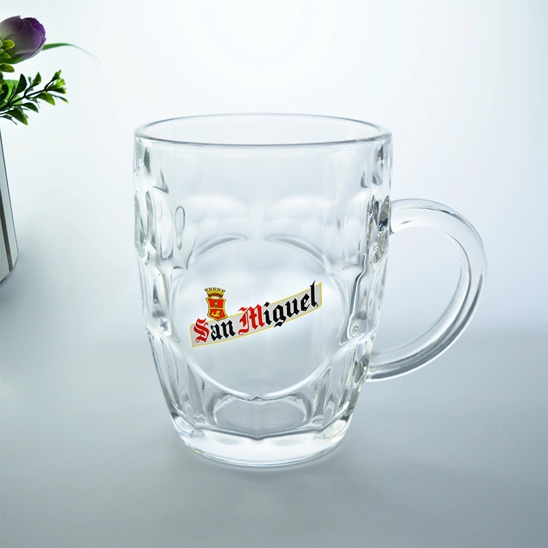 Custom 19 oz Embossed Beer Glass Mugs With Handle 4
