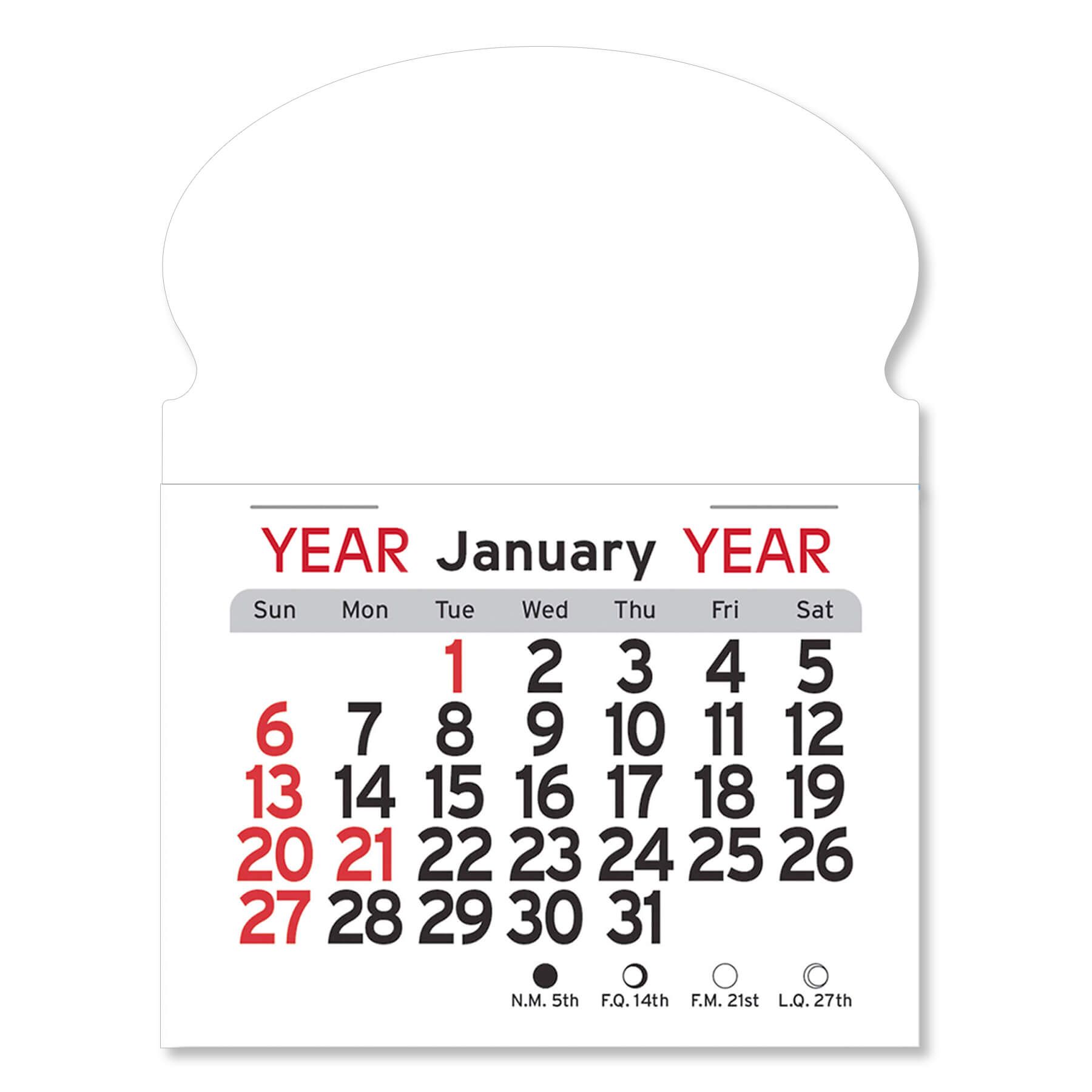 Adhesive Peel-N-Stick® Calendar - Oval 2