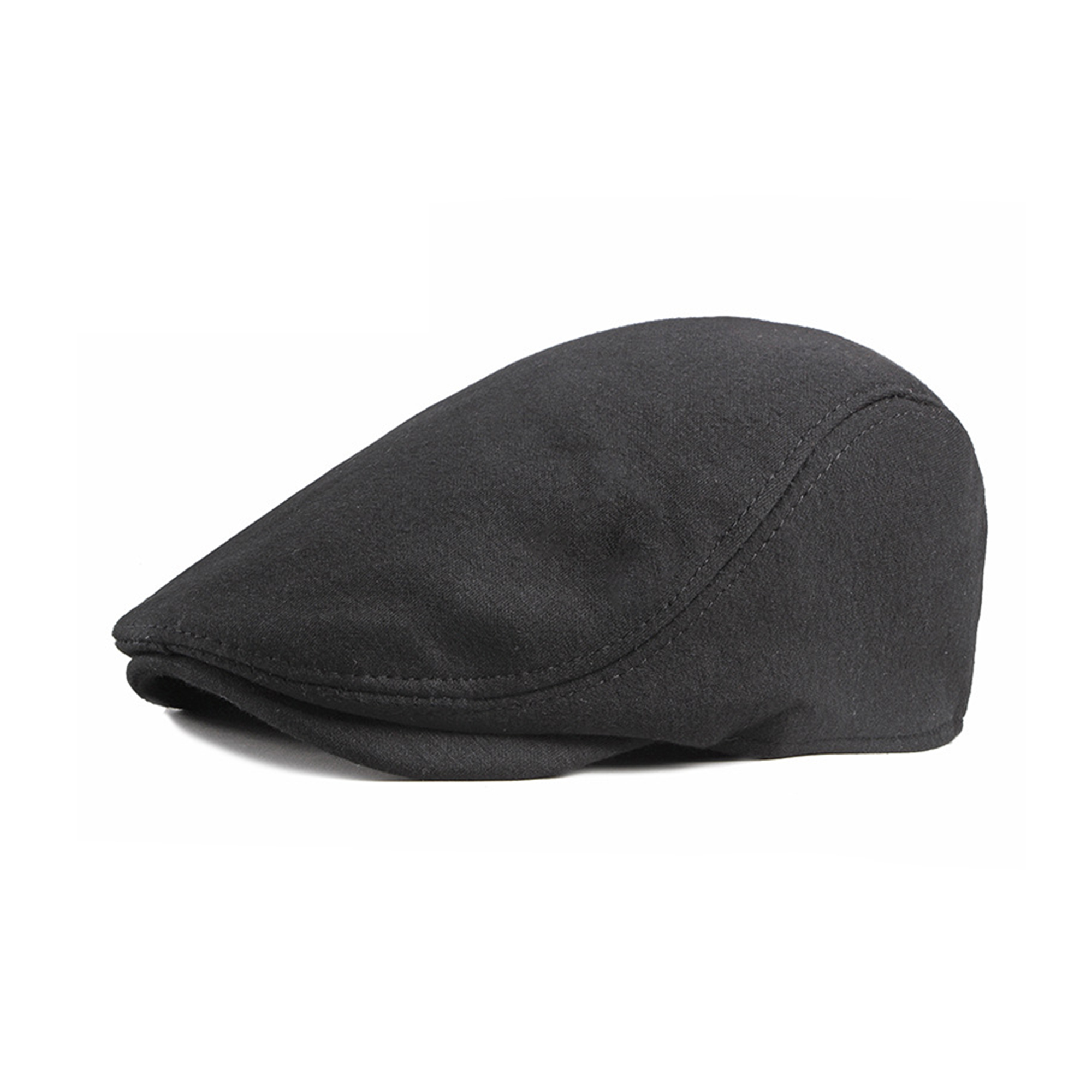 Polyester Cotton Newsboy Flat Cap With Elastic Fit 10.24" Length X 4.33" Width 14