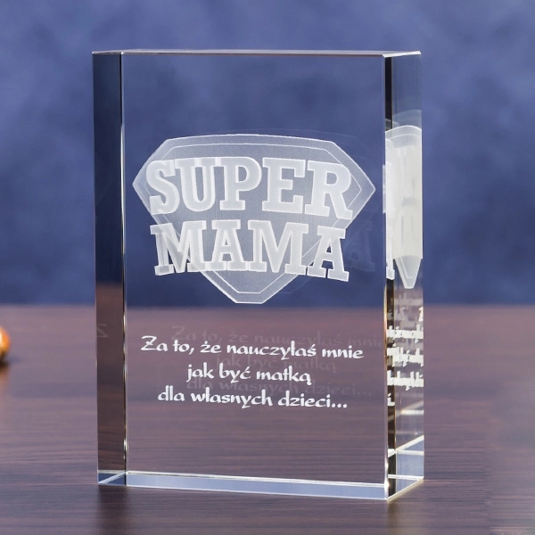 3D Laser Engraved Crystal Block 3