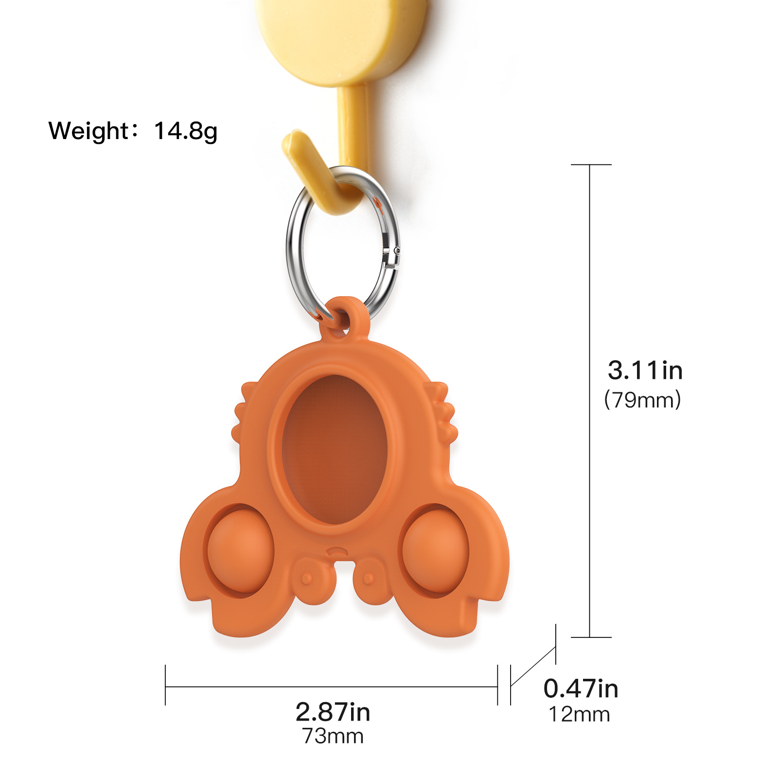 Funny Silicone Fidget Bubble Sensory w/ Key Ring for Airtag Protective 4