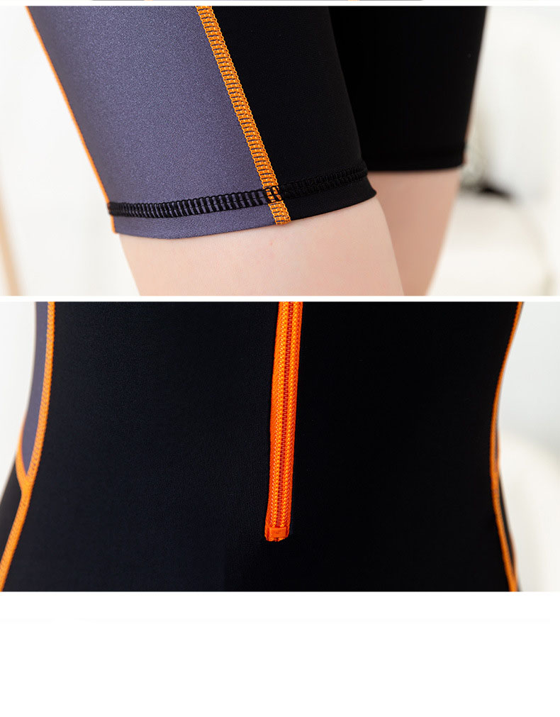 One-Piece Snorkeling Surfing Swim Suit w/ Short Sleeves and Sun Protection 5