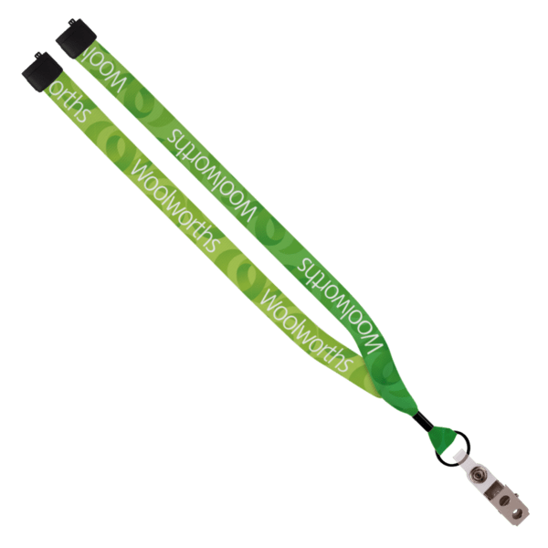 3/4" rPET Dye-Sublimated Lanyard w/ Metal Crimp & Metal Split-Ring 24